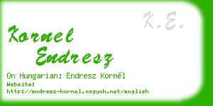 kornel endresz business card